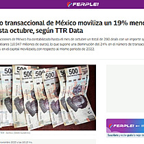 El mercado transaccional de Mxico moviliza un 19% menos de capital hasta octubre, segn TTR Data